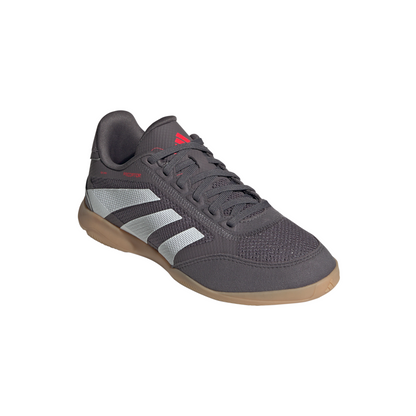 adidas Junior Predator League IN Indoor Soccer Shoes - Grey strata/ftwr white/lucid red