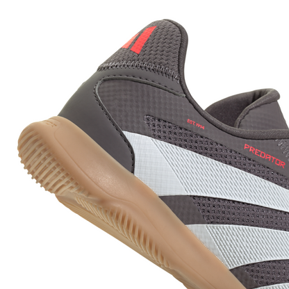 adidas Junior Predator League IN Indoor Soccer Shoes - Grey strata/ftwr white/lucid red