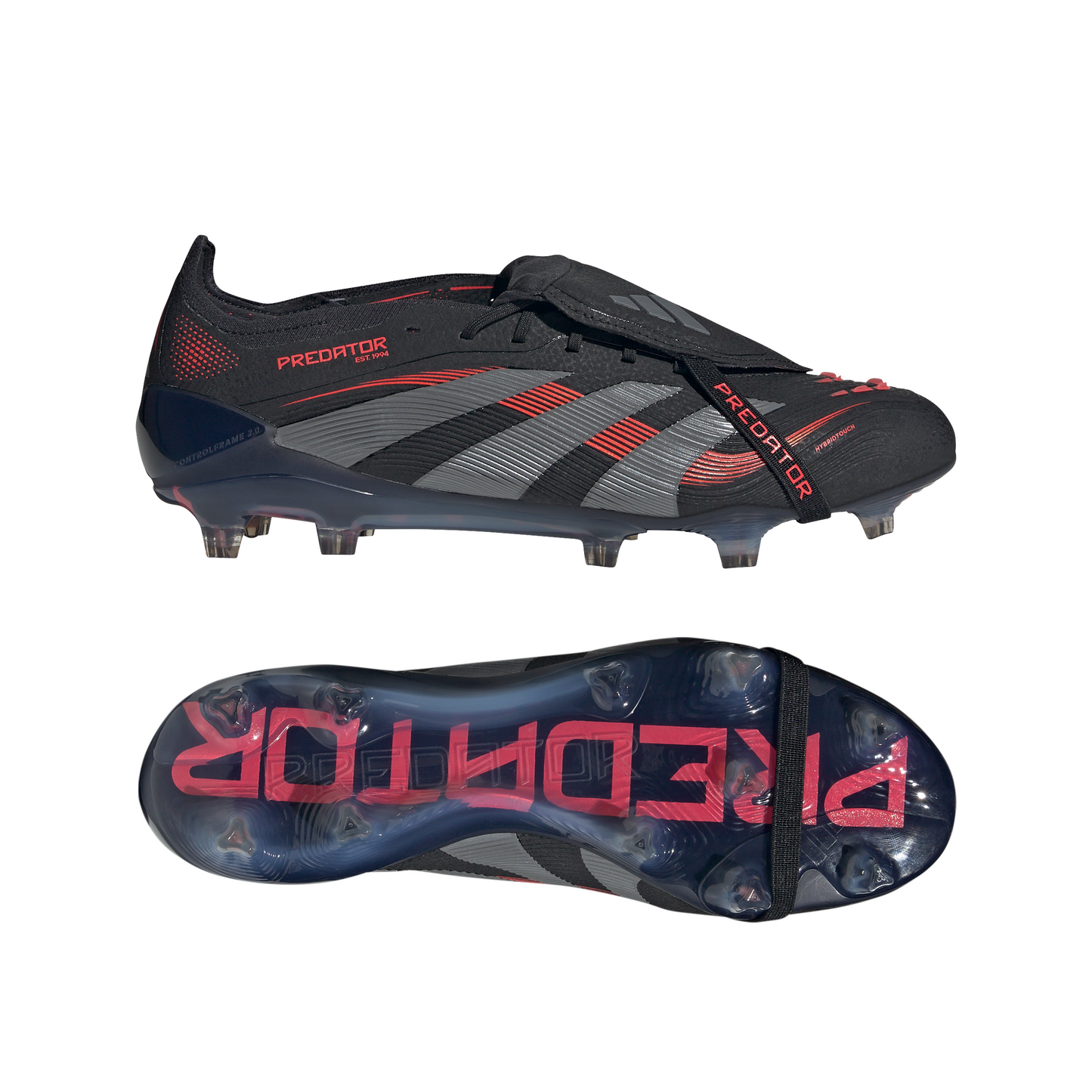 adidas Predator Elite FT FG Firm Ground Soccer Cleat - Core black/Grey four/Lucid red