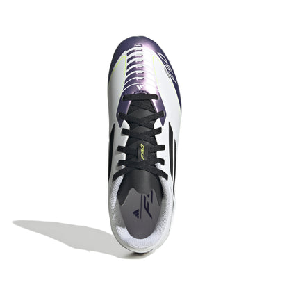adidas F50 League MESSI FG Firm Ground Junior- Ftw White/Core Black/Unity Purple
