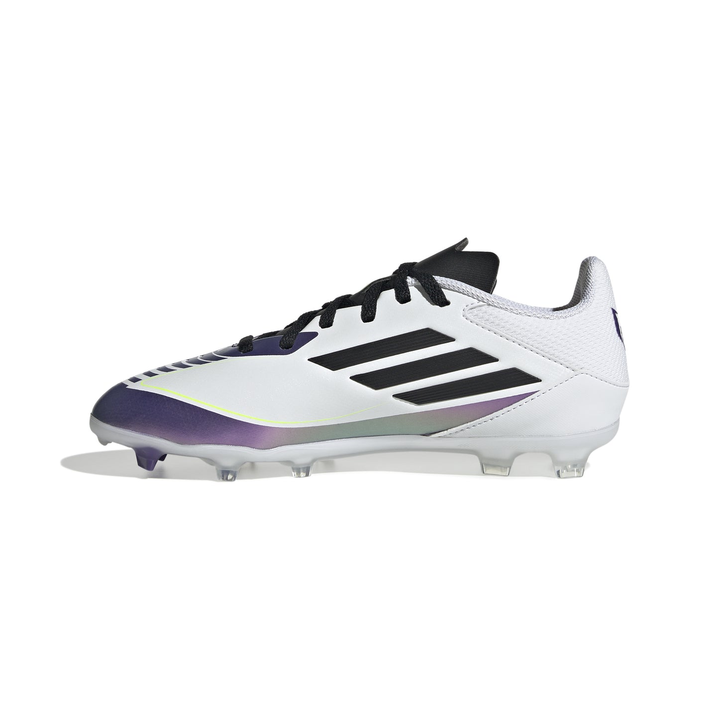 adidas F50 League MESSI FG Firm Ground Junior- Ftw White/Core Black/Unity Purple