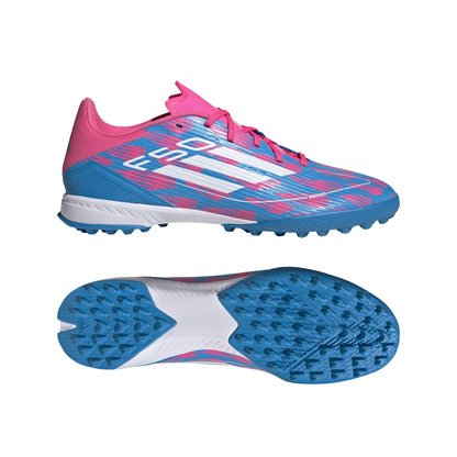 adidas F50 League TF Turf Shoes- Solar Blue/ FTWhite/ Solar Pink