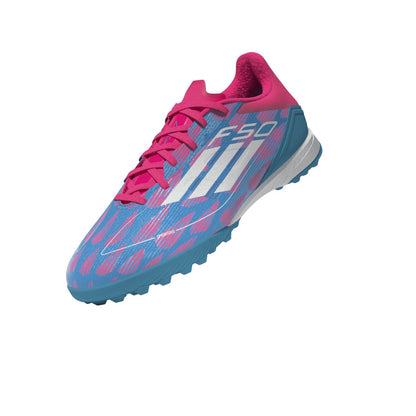 adidas F50 League TF Turf Shoes- Solar Blue/ FTWhite/ Solar Pink