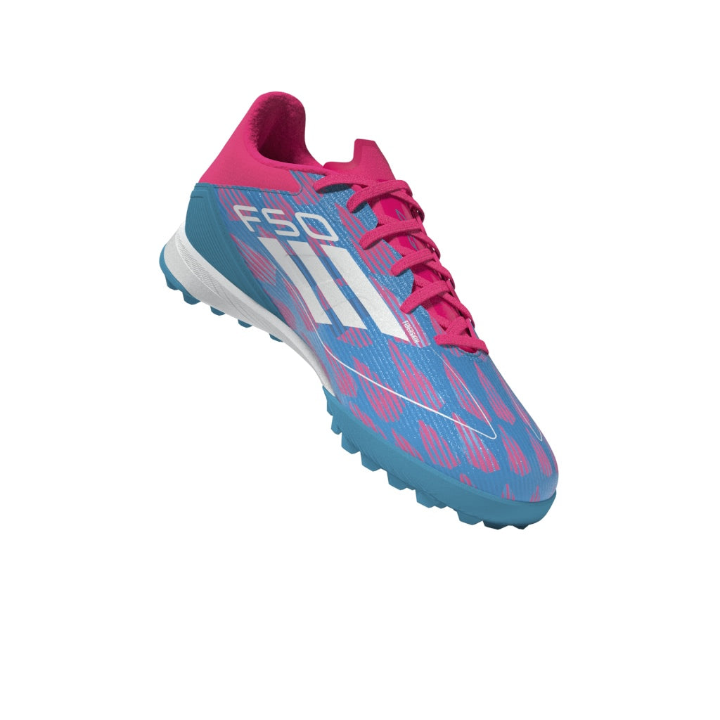 adidas F50 League TF Turf Shoes- Solar Blue/ FTWhite/ Solar Pink