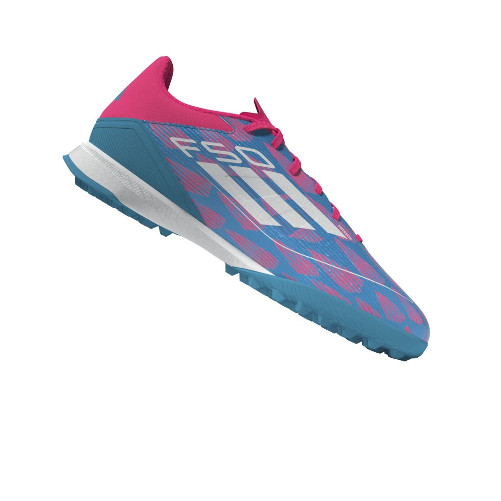 adidas F50 League TF Turf Shoes- Solar Blue/ FTWhite/ Solar Pink
