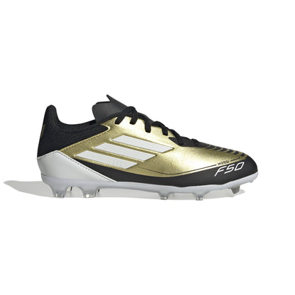 adidas F50 League MESSI FG Firm Ground Junior- Gold/White/Black