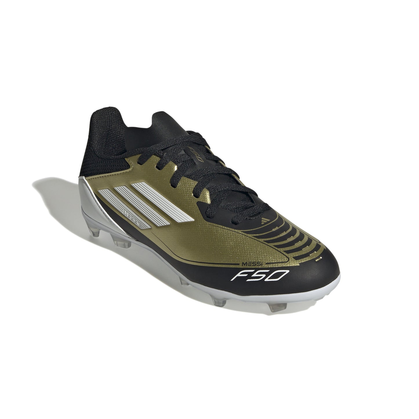 adidas F50 League MESSI FG Firm Ground Junior- Gold/White/Black