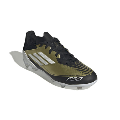 adidas F50 League MESSI FG Firm Ground Junior- Gold/White/Black