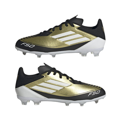 adidas F50 League MESSI FG Firm Ground Junior- Gold/White/Black