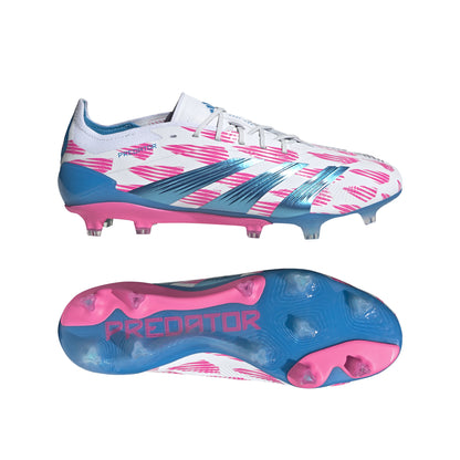 adidas Predator Elite FG Firm Ground Soccer Cleat - FTWhite/ Solar Blue/ Solar Pink