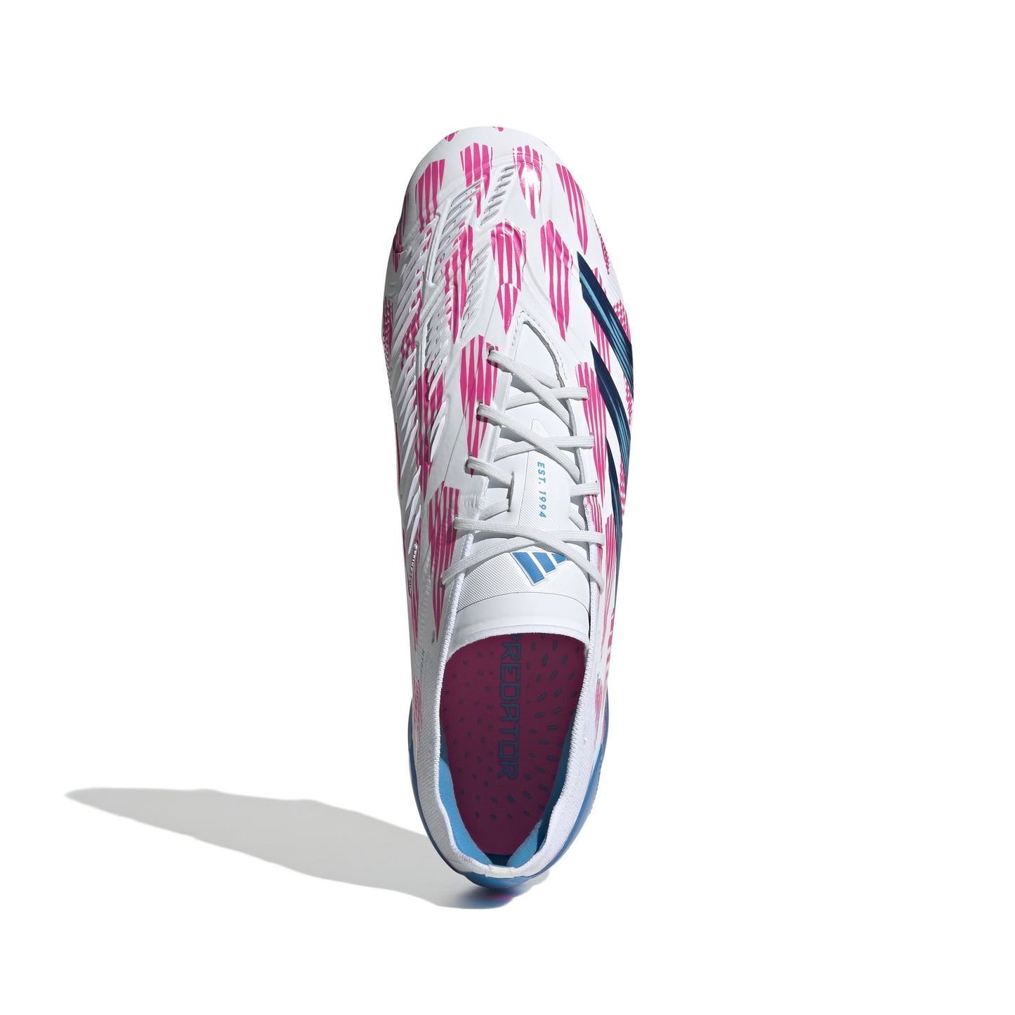 adidas Predator Elite FG Firm Ground Soccer Cleat - FTWhite/ Solar Blue/ Solar Pink
