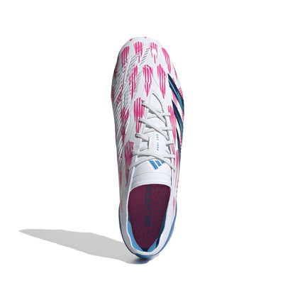 adidas Predator Elite FG Firm Ground Soccer Cleat - FTWhite/ Solar Blue/ Solar Pink