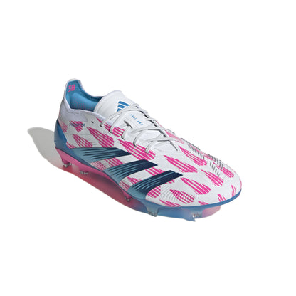 adidas Predator Elite FG Firm Ground Soccer Cleat - FTWhite/ Solar Blue/ Solar Pink
