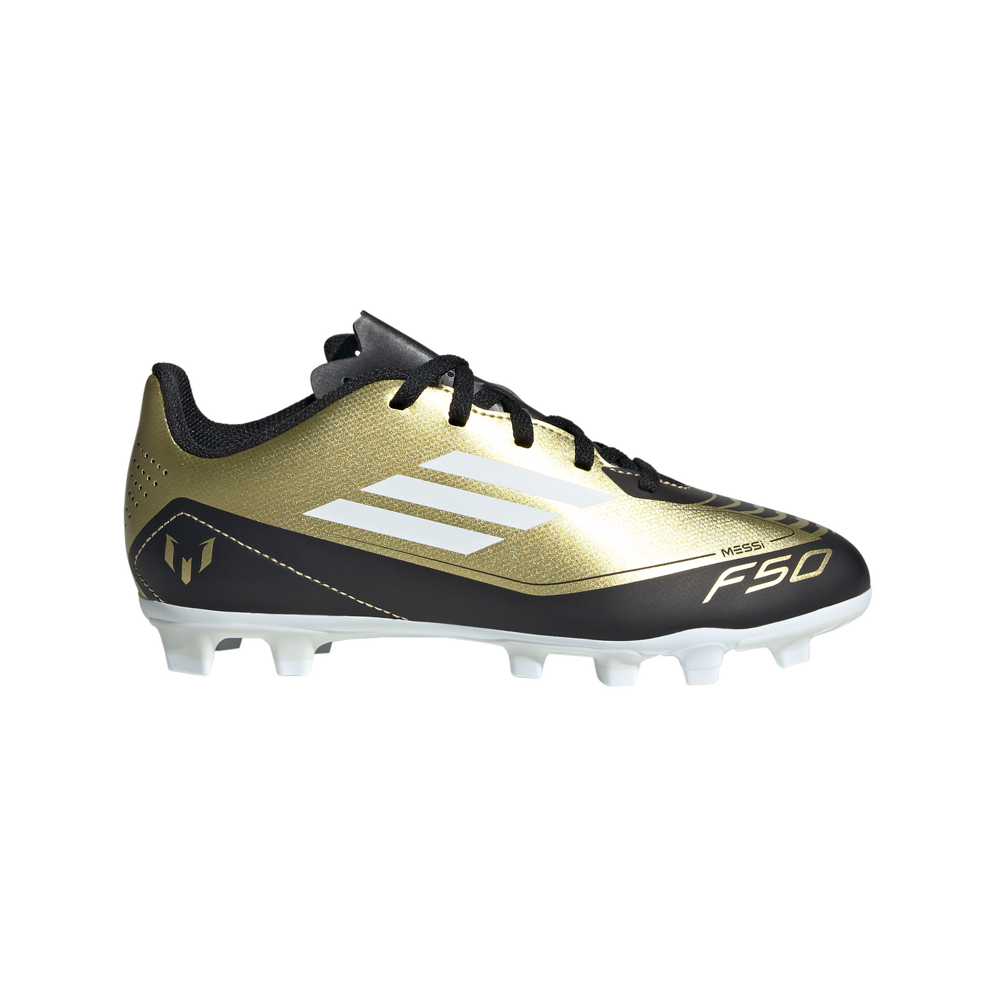 adidas F50 Club MESSI FG Firm Ground Junior- Gold/White/Black