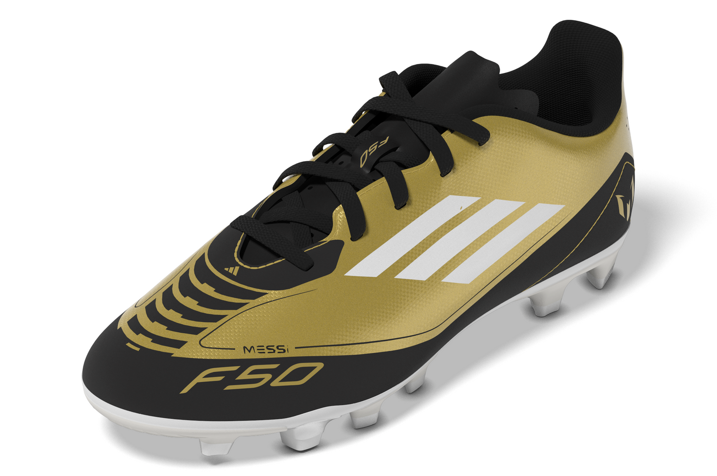 adidas F50 Club MESSI FG Firm Ground Junior- Gold/White/Black