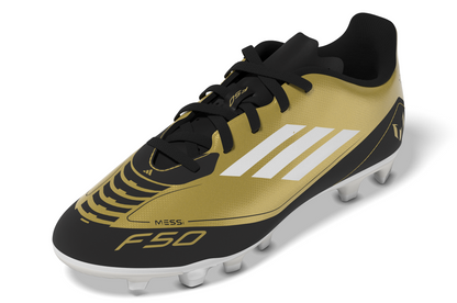 adidas F50 Club MESSI FG Firm Ground Junior- Gold/White/Black