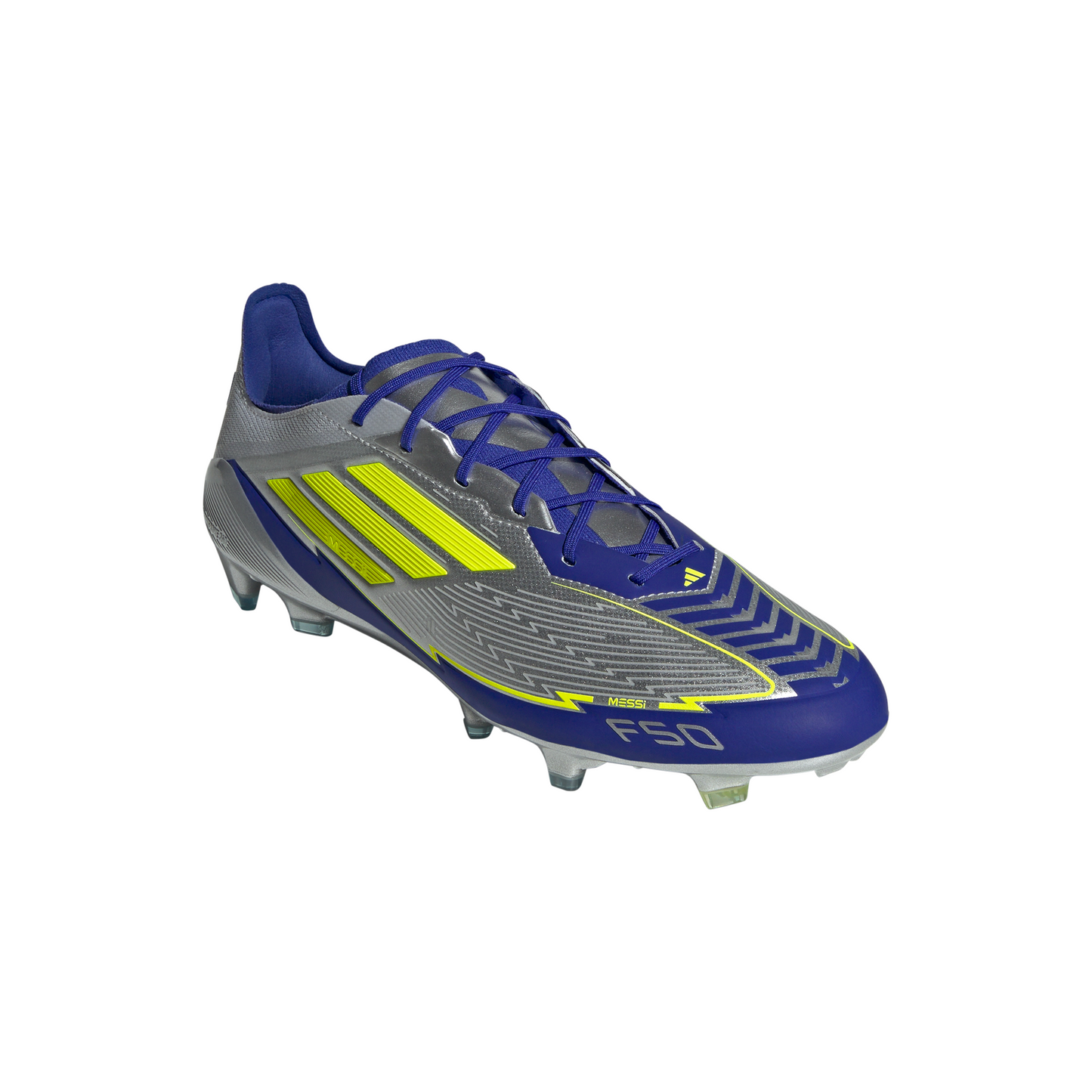 adidas F50 League MESSI FG/MG Junior - Silver / Blue / Neon