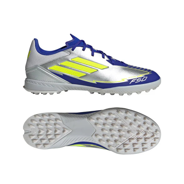 adidas F50 League TF Turf Shoes MESSI - Silver / Blue / Neon