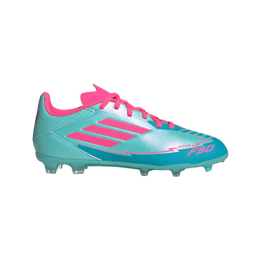 adidas F50 League MESSI FG/MG Junior - flash aqua/lucid pink/lucid cyan