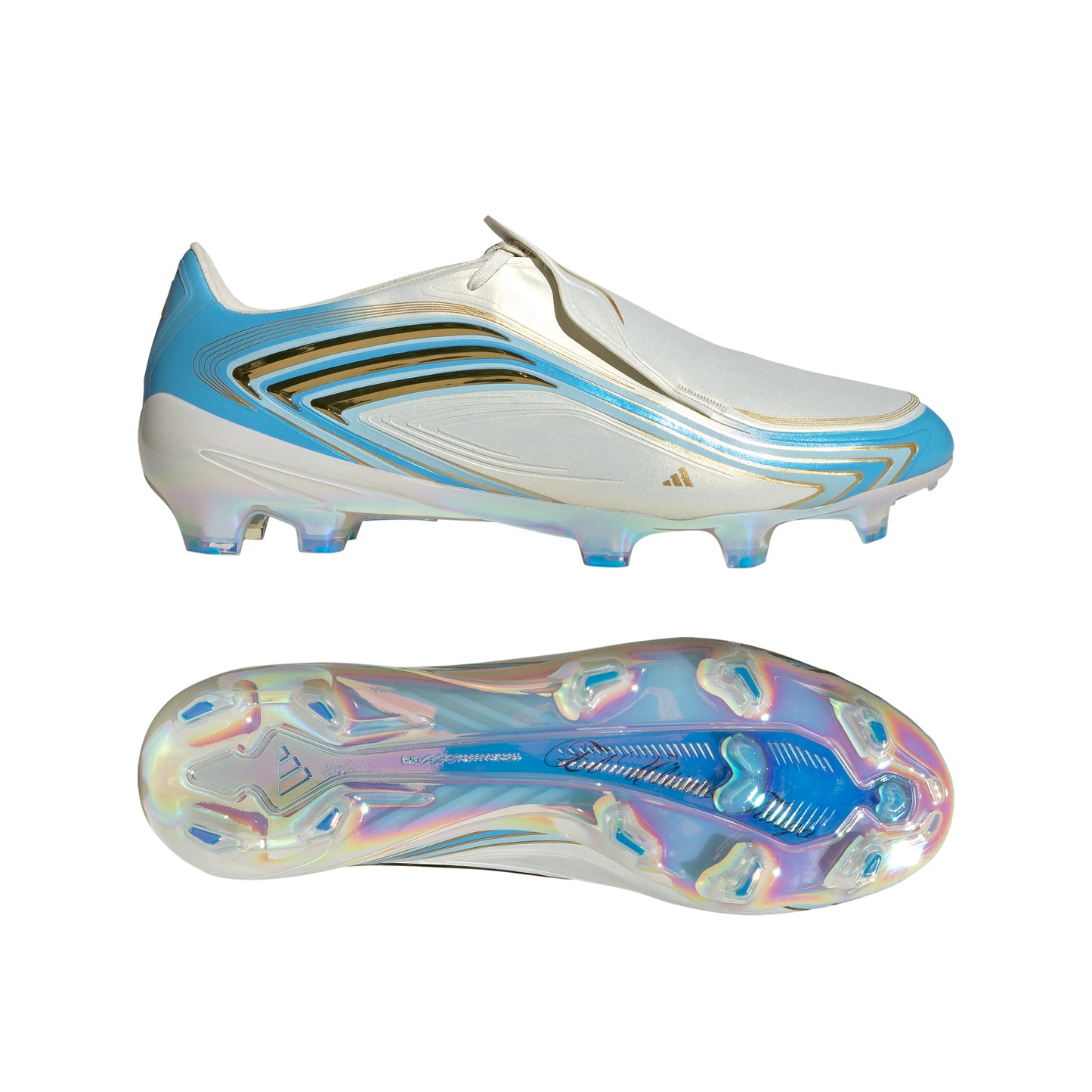 adidas F50 Elite Messi FG Firm Ground Soccer Cleats - Ivory / Semi Blue Burst / Icey Blue