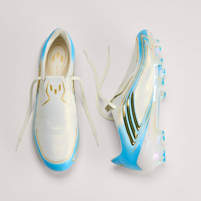 adidas F50 Elite Messi FG Firm Ground Soccer Cleats - Ivory / Semi Blue Burst / Icey Blue