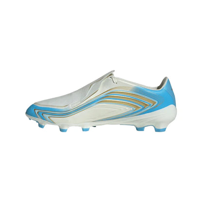 adidas F50 League FG Firm Ground Soccer Cleats MESSI - Ivory / Semi Blue Burst / Icey Blue