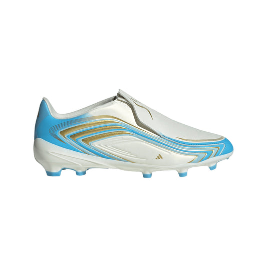 adidas F50 Messi League Junior FG Firm Ground Soccer Cleats - Ivory / Semi Blue Burst / Icey Blue