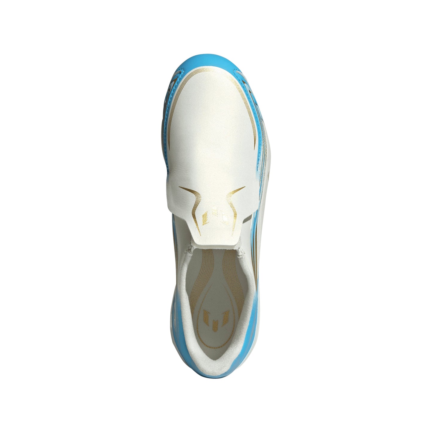 adidas F50 Messi League Junior FG Firm Ground Soccer Cleats - Ivory / Semi Blue Burst / Icey Blue