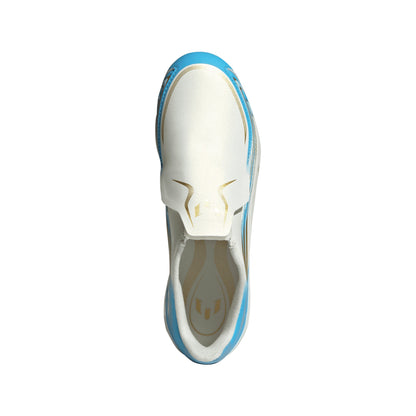 adidas F50 Messi League Junior FG Firm Ground Soccer Cleats - Ivory / Semi Blue Burst / Icey Blue