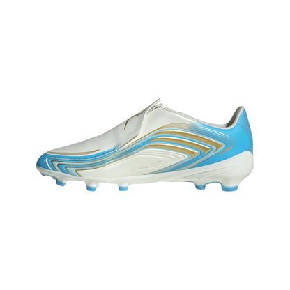 adidas F50 Messi League Junior FG Firm Ground Soccer Cleats - Ivory / Semi Blue Burst / Icey Blue