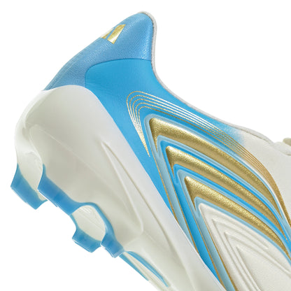 adidas F50 Messi League Junior FG Firm Ground Soccer Cleats - Ivory / Semi Blue Burst / Icey Blue