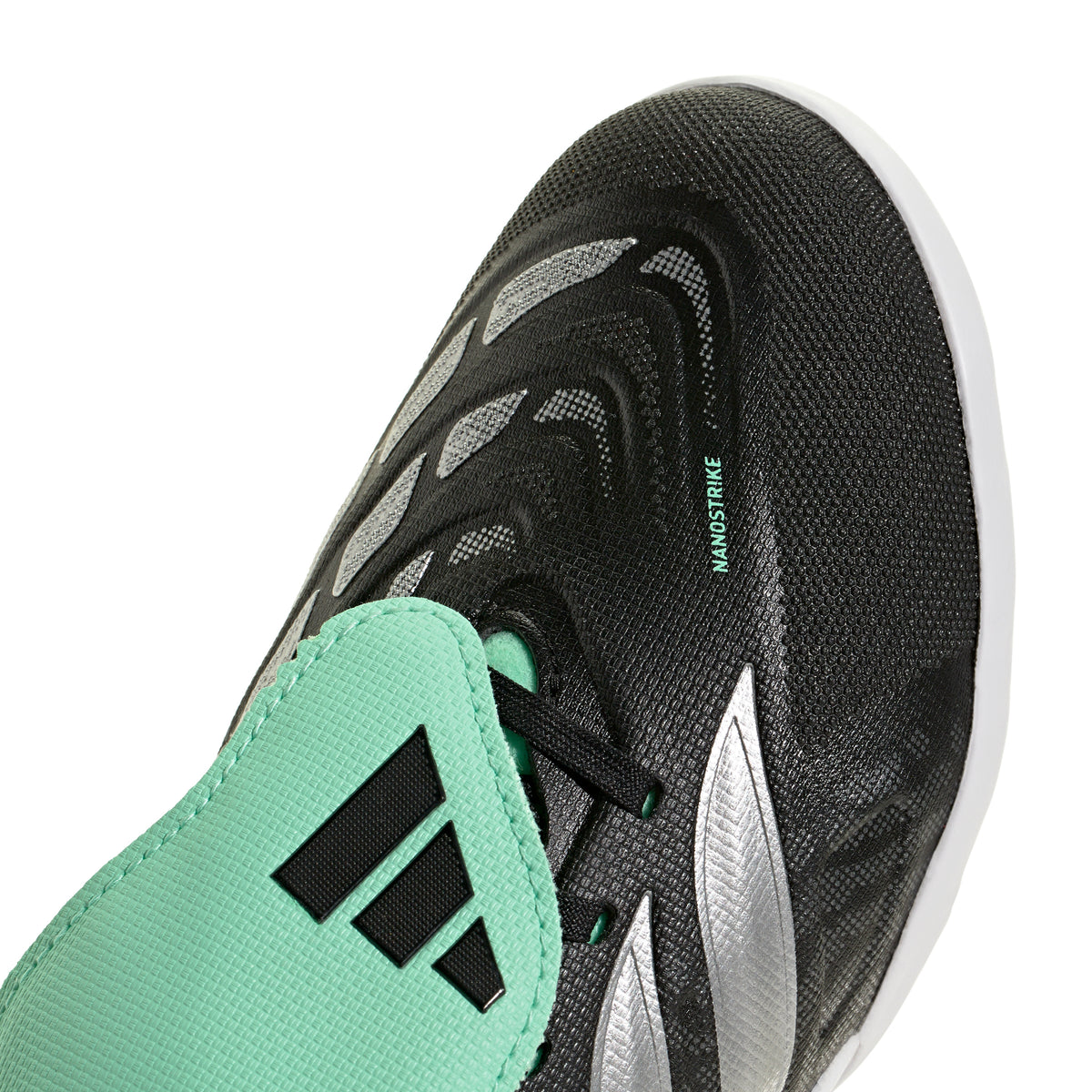 adidas Junior Predator League FT Fold Tongue TF Turf Soccer Shoes - Core Black/Silver Met/Pulse Mint