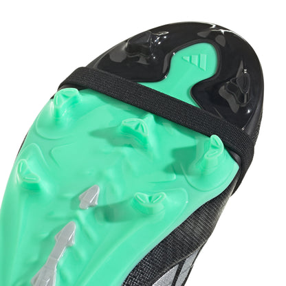 adidas Junior Predator League FT Fold Tongue FG Firm Ground Soccer Cleats - Core Black/Silver Met/Pulse Mint