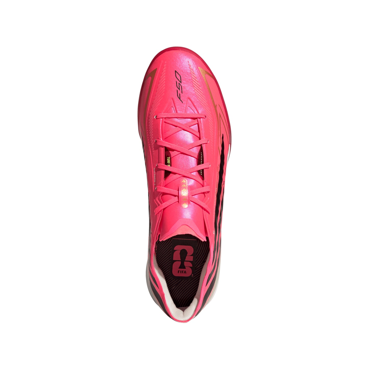adidas F50 HyperFast Pro TF Turf Shoes - Soltur/CBlack/Goldmt