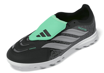 adidas Predator League FT Fold Tongue TF Turf Soccer Shoes - Core Black/ Silver Metal/ Pulse Mint