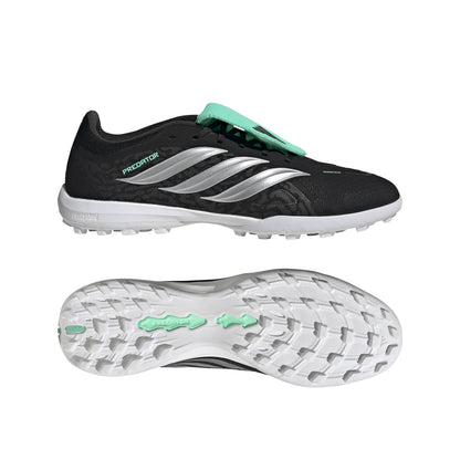 adidas Predator League FT Fold Tongue TF Turf Soccer Shoes - Core Black/ Silver Metal/ Pulse Mint