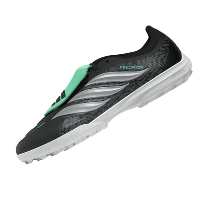 adidas Predator League FT Fold Tongue TF Turf Soccer Shoes - Core Black/ Silver Metal/ Pulse Mint