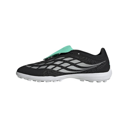 adidas Predator League FT Fold Tongue TF Turf Soccer Shoes - Core Black/ Silver Metal/ Pulse Mint