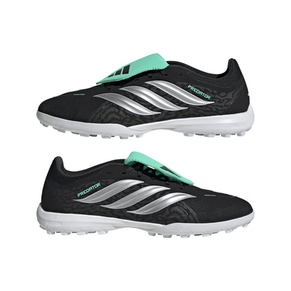 adidas Predator League FT Fold Tongue TF Turf Soccer Shoes - Core Black/ Silver Metal/ Pulse Mint
