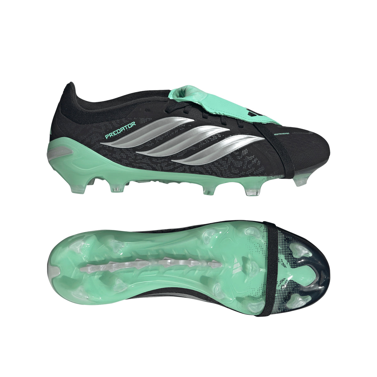 adidas Predator Pro FT FG Firm Ground Soccer Cleats - Core Black/ Silver Met/ Pulse Mint
