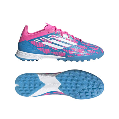 adidas F50 Pro TF Turf Shoes- Solar Blue/ FTWhite/ Solar Pink