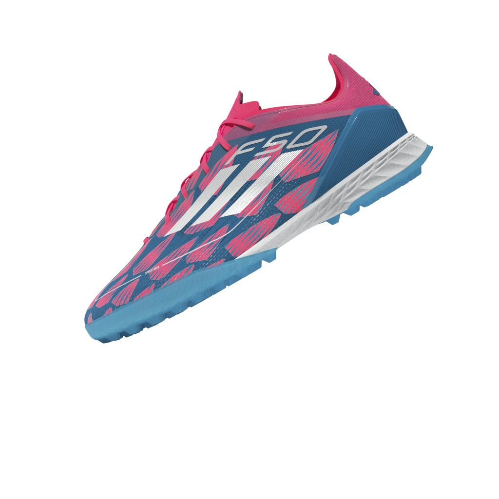 adidas F50 Pro TF Turf Shoes- Solar Blue/ FTWhite/ Solar Pink