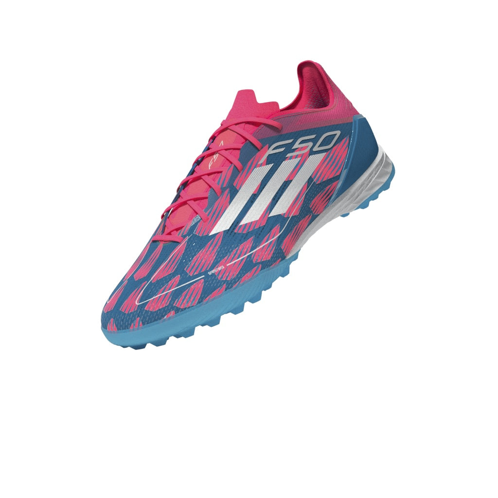 adidas F50 Pro TF Turf Shoes- Solar Blue/ FTWhite/ Solar Pink