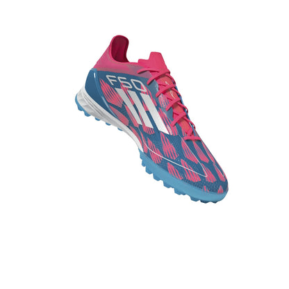 adidas F50 Pro TF Turf Shoes- Solar Blue/ FTWhite/ Solar Pink