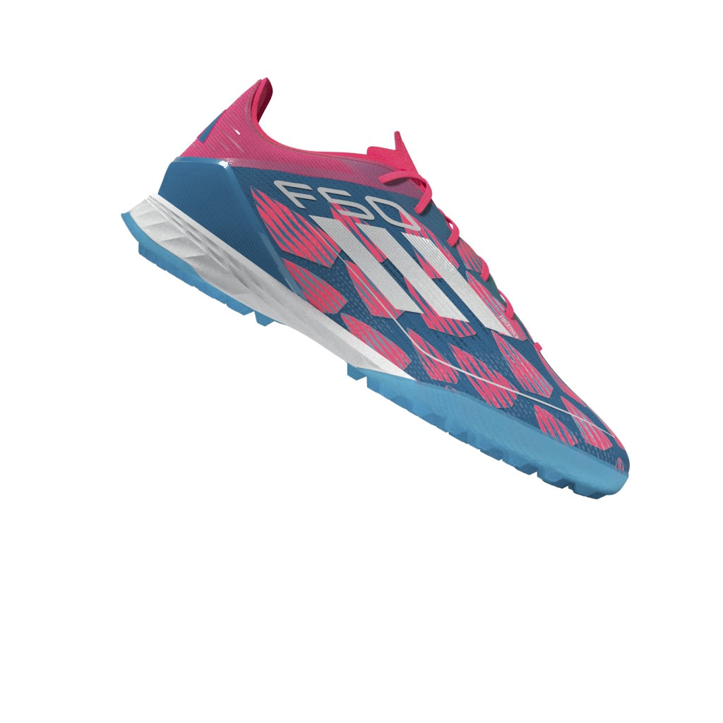 adidas F50 Pro TF Turf Shoes- Solar Blue/ FTWhite/ Solar Pink