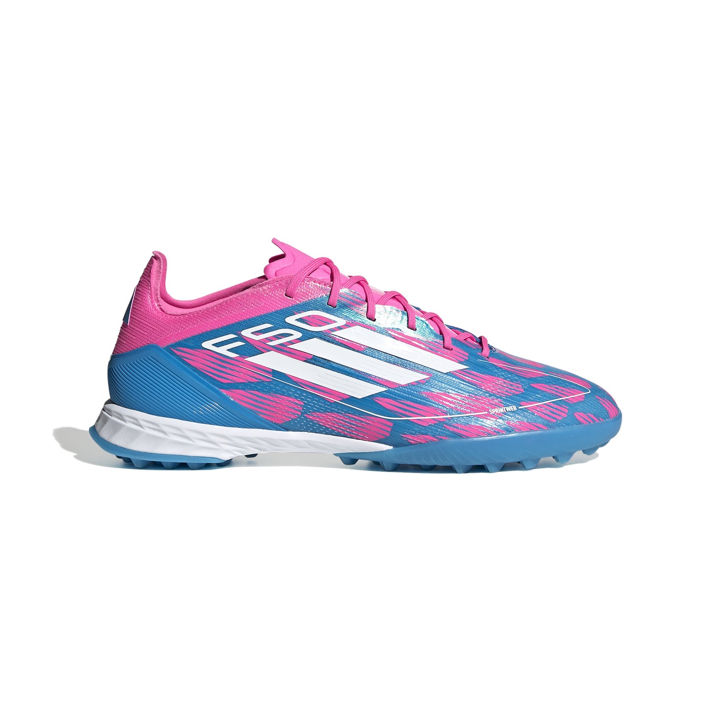 adidas F50 Pro TF Turf Shoes- Solar Blue/ FTWhite/ Solar Pink