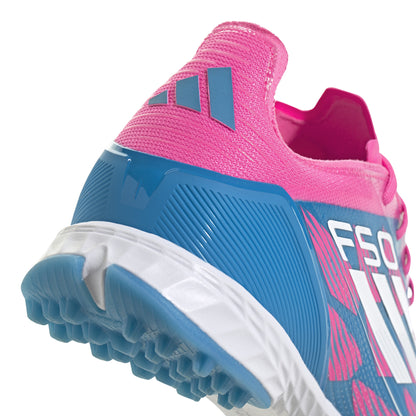 adidas F50 Pro TF Turf Shoes- Solar Blue/ FTWhite/ Solar Pink