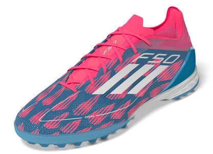 adidas F50 Pro TF Turf Shoes- Solar Blue/ FTWhite/ Solar Pink