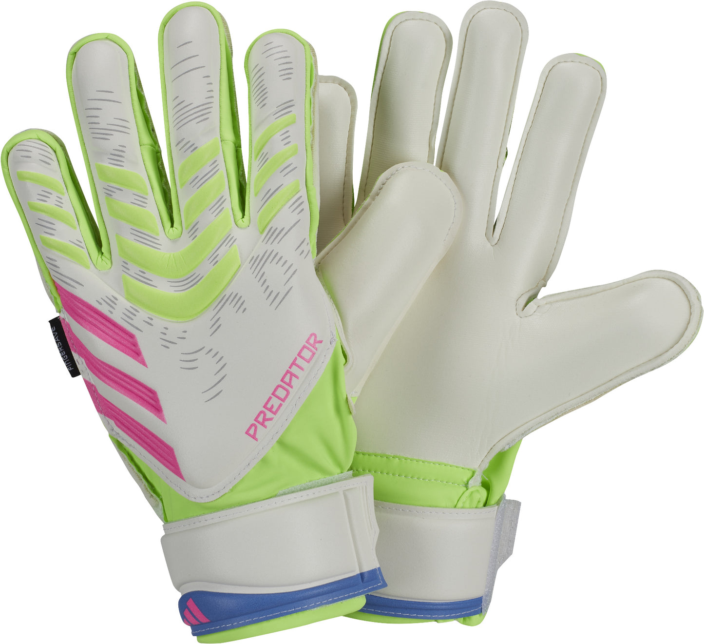 adidas Predator Match FingerSave Junior Gloves - white/volt/pink