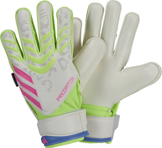 adidas Predator Match FingerSave Junior Gloves - white/volt/pink